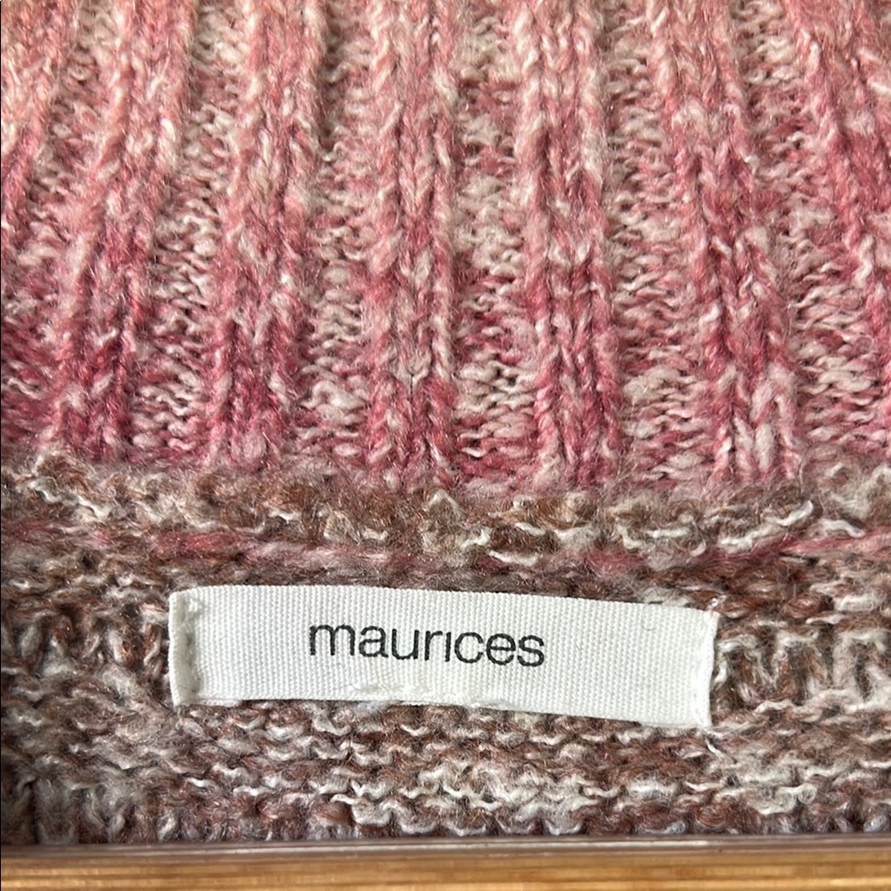 Gradient Pink and Brown Women's Sweater - Picture 2 of 3